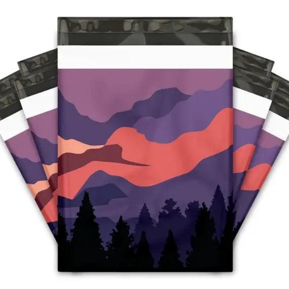 Colorful Mountain Landscape Poly Mailers 10x13 100pc